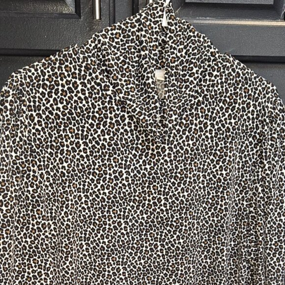 Michael Kors Tops - MICHAEL Michael Kors Leopard Short Sleeve Turtleneck Top Brown Black Sz 2XL